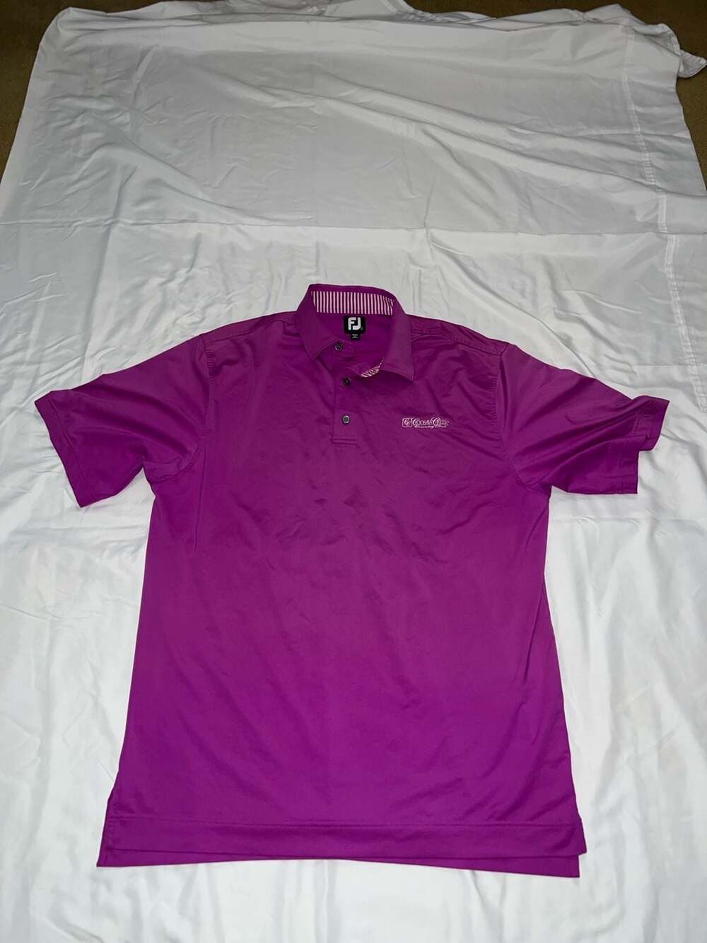 FootJoy Coosaw Creek Country Club Performance Golf Polo Shirt Purple Size L